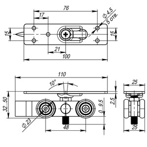 1SML  �������� ������� ��� ���������� ������ Armadillo SLD.Comfort.SET.rollers/80 (Comfort 80/4 kit)