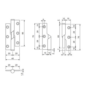 1SML  ����� ������� ����������������� Avers 76*51*1,5-INOX/201-L