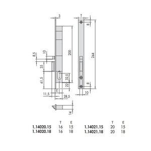 SML  Врезной электромеханический  замок CISA 14020-15-2, левый внутренний