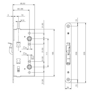 1SML  ������ ������������ ����� DoorLock 1902/21/65mm PZ ZN, ����-�����, ��� ��������� �������
