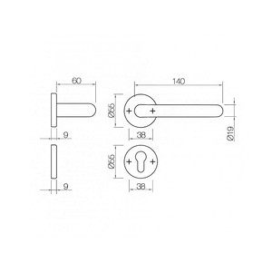 1SML  ����� ������� DoorLock V 038/F/8/C/SS PZ, U-form (���� 8*8), BL ������