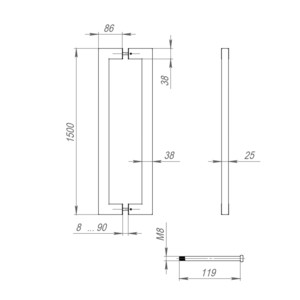 1SML  �����-����� Fuaro PULL.PH38/1500.26 INOX 304 (PH-26-38/1500-INOX) ������