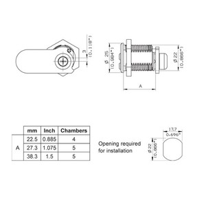1SML  �������� ����� CamLock Mul-T-lock 22��, ������� Classic Pro